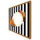 image 5 of Blach stripes, autumn leaves (Picture Frame) White | S