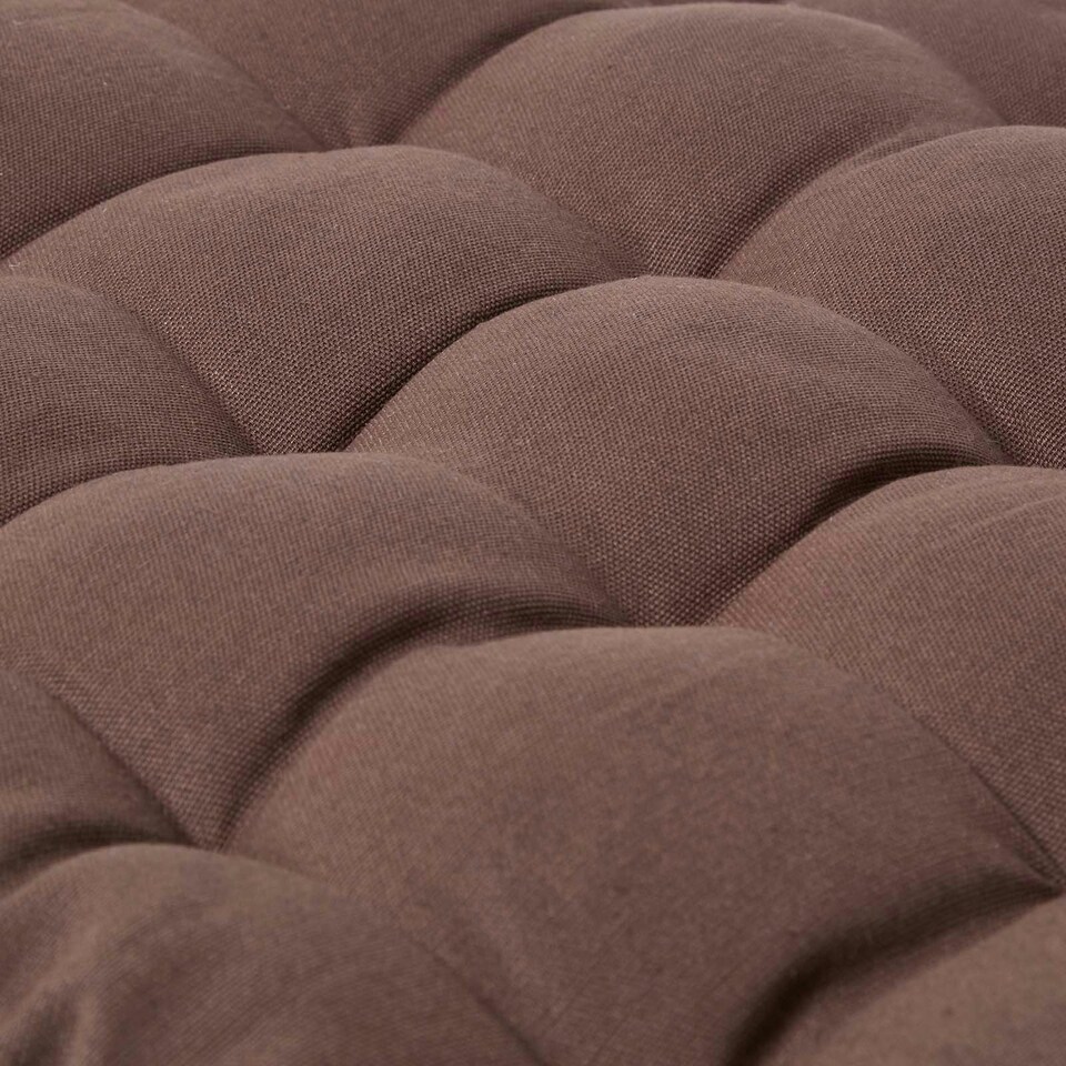 image 1 of Homescapes Garden Bench Cushion Luxury 3 Seater 100% Cotton Indoor Outdoor Seat Pad Brown | 143 x 48 cm