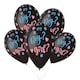 image 1 of Boy or Girl Gender Reveal Black Latex Balloons 33cm / 13 in - Pack of 6