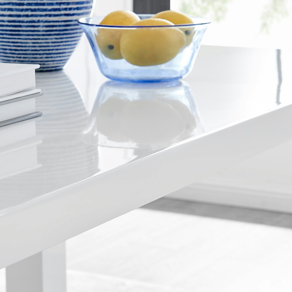 image 1 of Furniturebox Pivero White High Gloss Dining Table (4)