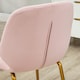 image 8 of HOMCOM Modern Dining Chairs Set of 2 with Padded Seat and Steel Legs, Pink