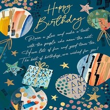 Words 'n' Wishes Traditional Open Birthday Card for a Male, Birthday Card for Male, Multi-Coloured 197 x 152 mm