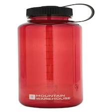 Mountain Warehouse 1L Plastic Bottle with Wide Screw Top Leak Proof Lid BPA Free Red