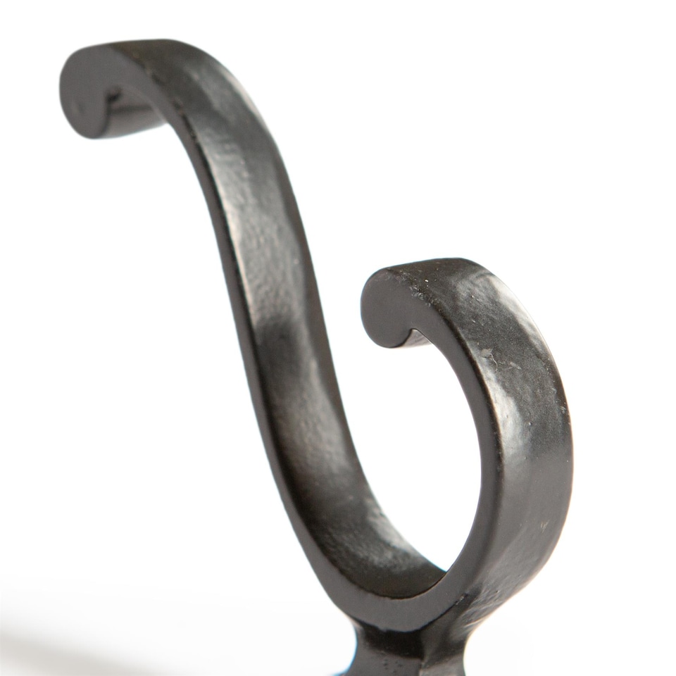 image 1 of Hammer & Tongs Square Back Hat & Coat Hook - W35mm x H80mm - Black