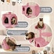 image 4 of Yaheetech 137cm Tall Cat Tree with Scratching Posts Pink