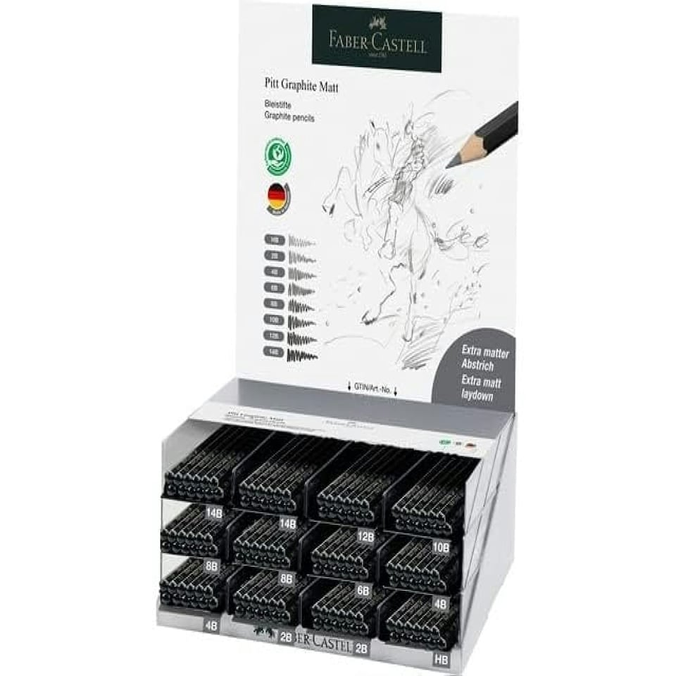 Pitt Graphite Matt Display of 144 Pencils - West - FC115230