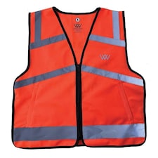 Woof Wear Hi Vis Riding Vest Orange | Colour: Hi Viz Orange
Size: Junior Medium/Large