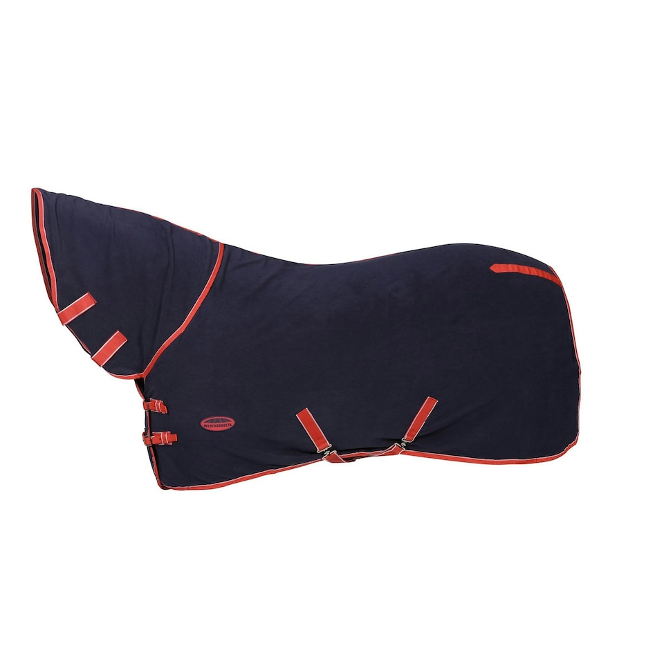image 1 of Weatherbeeta Cooler Combo Neck Fleece Horse Turnout Rug - Navy/Red/White - 4´ 3"
