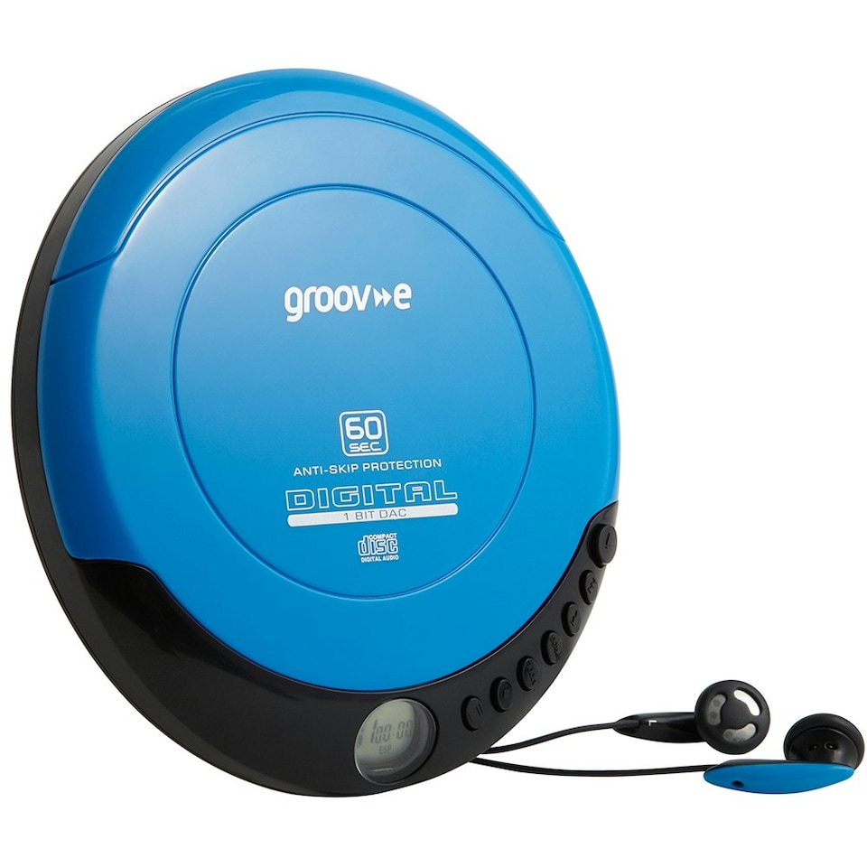 image 1 of Groov-e GVPS110/BE Retro Series Personal CD Player - Blue