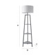 image 7 of ValueLights Hiru Grey 3 Tier Shelf Floor Lamp White Shade & Bulb | Grey
