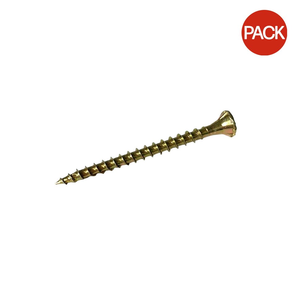 Reisser Cutter Countersunk Wood Screws (Pack of 200) - Yellow - 16mm x 3.5mm