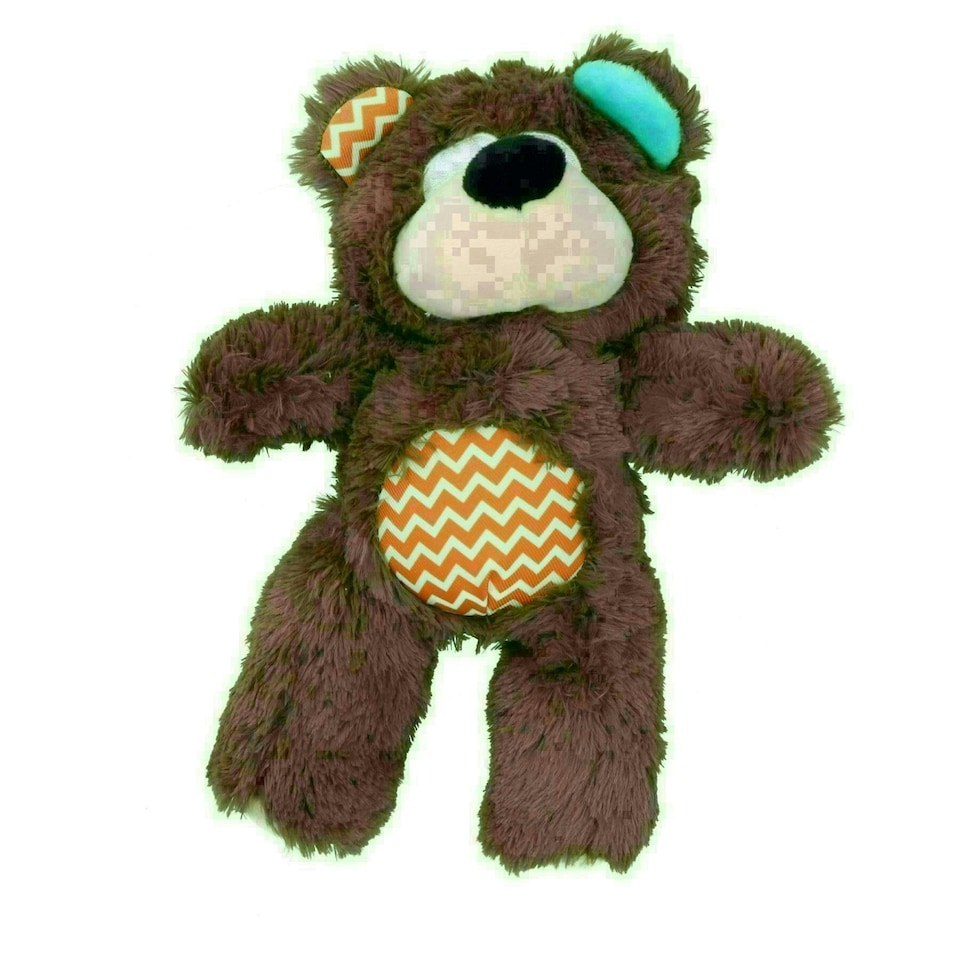 Super Tough Plush Bear Dog Toy With Squeak 26cm/10"