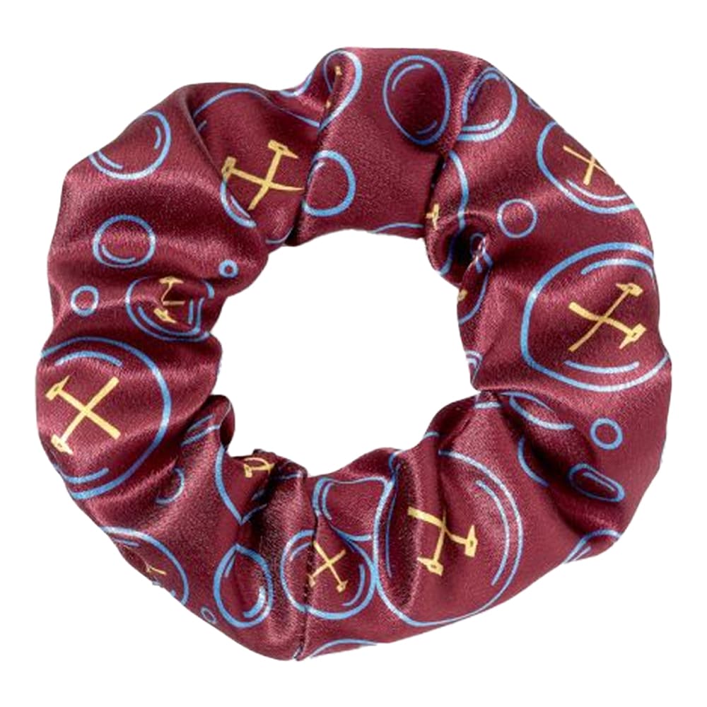 West Ham United FC Crest and Cannon Scrunchie Red Maroon/Navy Blue/Yellow Gold One Size 1