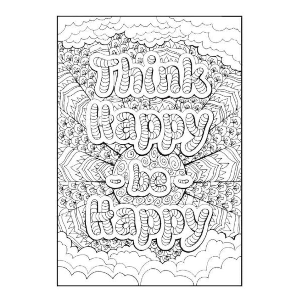 image 1 of 20 Pages Inspirational Quotes to Colour Book