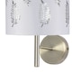 image 3 of Set of 2 Brea - Antique Brass Wall Lights with White Fern Shades | Yellow | White | 2