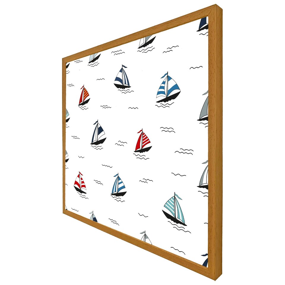 image 1 of Red & blue sailboats (Picture Frame) Grey | M