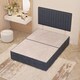 image 2 of Texas Divan Bed Base with 30 Inch Headboard Plush Velvet | Grey | Charcoal