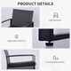 image 6 of Outsunny 3 Pieces Rattan Bistro Set, Wicker Garden Furniture Set with Glass Top Coffee Table and Chairs, Washable Cushions, for Outdoor, Patio, Balcony, Grey