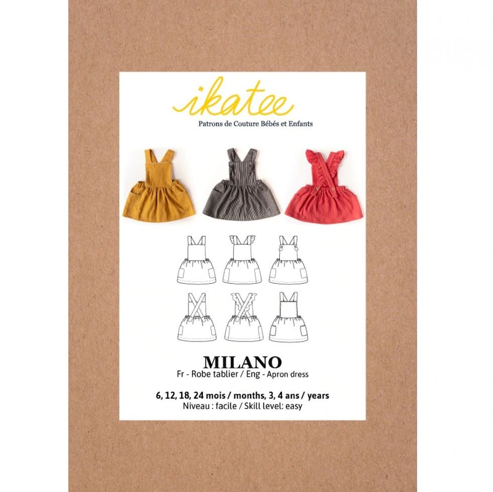 image 1 of Ikatee Baby Milano Dress Paper Sewing Pattern – Baby & Children’s Dress, Ages 6 Months–4 Years, Easy