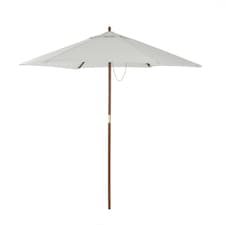 Charles Bentley Garden Large 2.4M Wooden Garden Patio Shade Umbrella - Light Grey