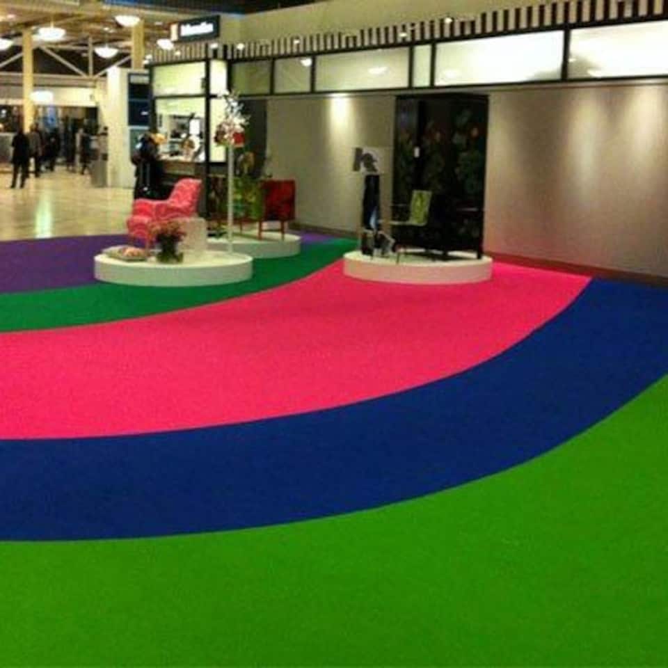 image 1 of 2 Metre Wide Exhibition Quality Ribbed Heavy Duty Spring Green Carpet Runner