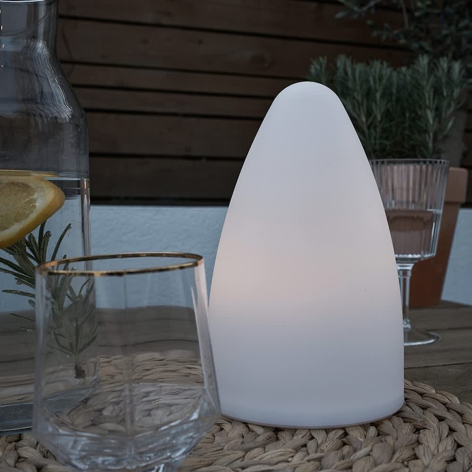 image 1 of ValueLights Tenzin White Outdoor Table Lamp | White