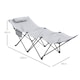 image 5 of Outsunny Camping Bed for Adults, Single Folding Camp Bed, Portable Camping Cot with Side Pocket, Headrest and Oxford Seat for Outdoor, Travel, Fishing, Light Grey