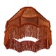 image 4 of Brown Faux Silk Victorian Lampshade with Floral Decor and Long Tassels
