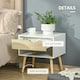 image 5 of HOMCOM Set of 2 Bedside Table with Drawer & Shelf, Nightstand for Bedroom