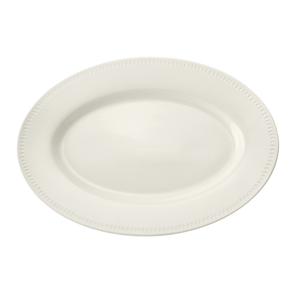 image 1 of Mikasa Serving Platter White Ceramic Oval 39cm