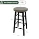 image 3 of Chef Vida Wooden Revolving Bar Stool, Black - Set of 2