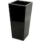 image 1 of Primrose Gloss Tall Flared Square Fibreglass Planter Black 120cm