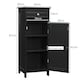 image 4 of COSTWAY Bathroom Storage Cabinet Wooden Cupboard Black Black