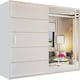 image 4 of Stylish 120cm Sliding Wardrobe with Full Mirror Door & Lined Panel Design | White, Black, Grey Finish Black | Black120cm 