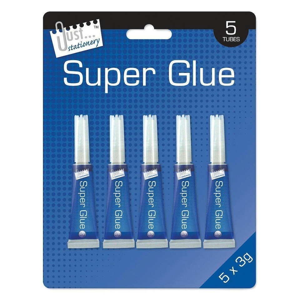 image 1 of Just Stationery 3g Tube Super Glue (Pack of 5)