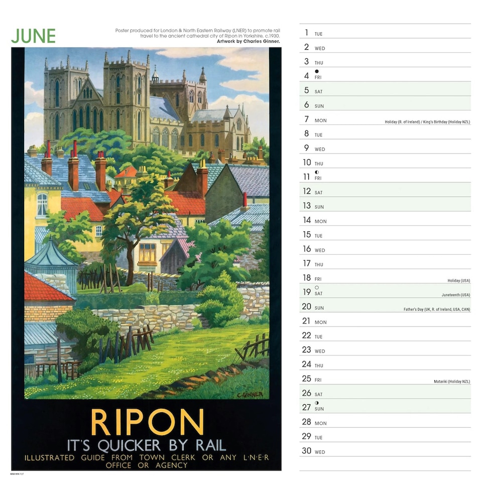 コレクション FH/louis kahn abcdesigne POSTER CALENDAR National Railway Museum, Yorkshire Poster Art Calendar 2027, Wall