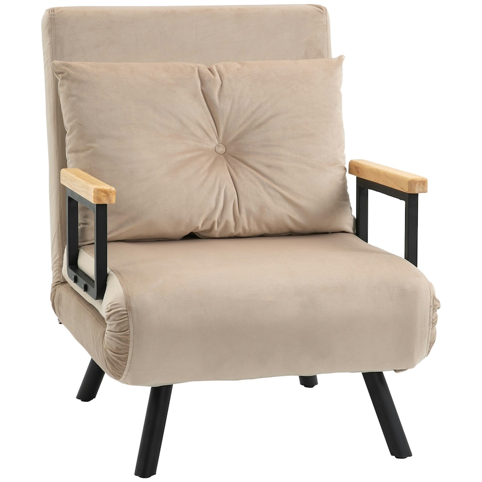 image 1 of HOMCOM Click Clack Chair Bed Settee for Living Room, Guest Room, Beige