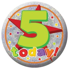 Amscan Holographic 5th Birthday Badge - Multicoloured - One Size