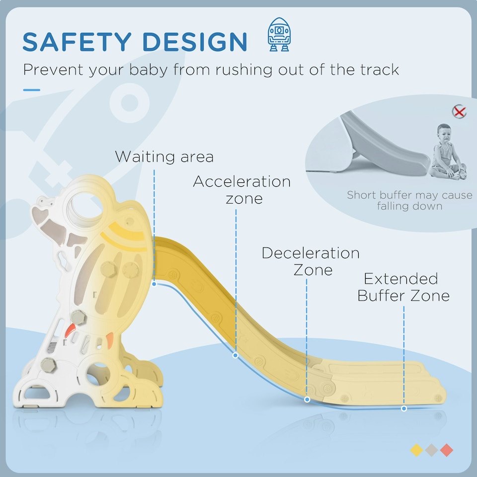 image 1 of AIYAPLAY Baby Slide Freestanding Slide for Kids 1.5-3 Years Space Theme, Grey
