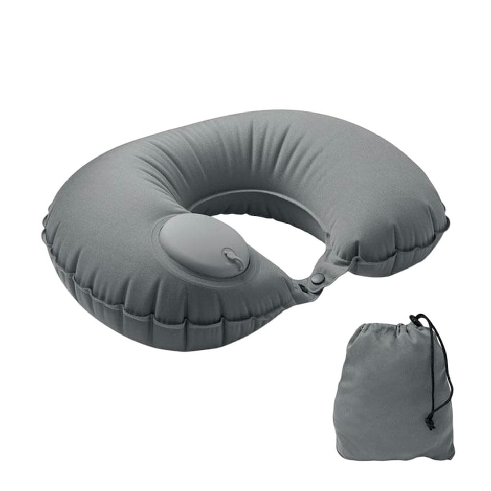 image 1 of MidOcean Inflatable Heddow Travel Pillow - Stone Grey - One Size | Grey | One Size