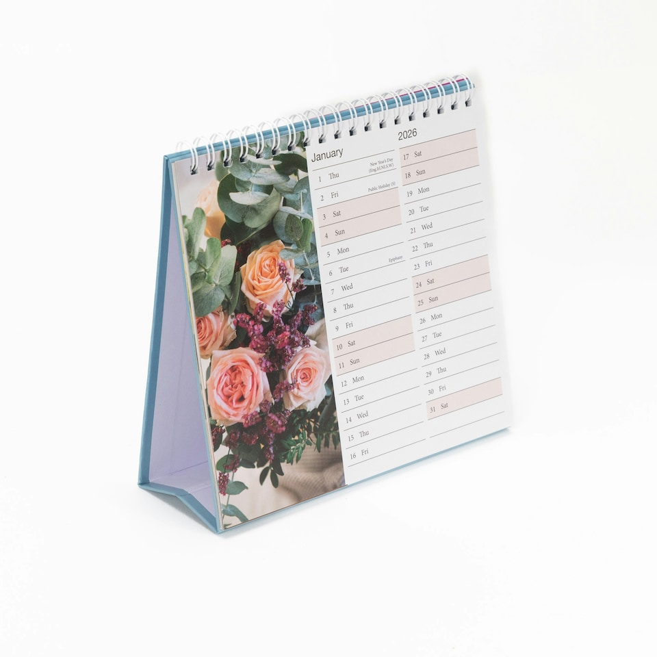 image 1 of 2026 Desk Calendar Bouquets Design