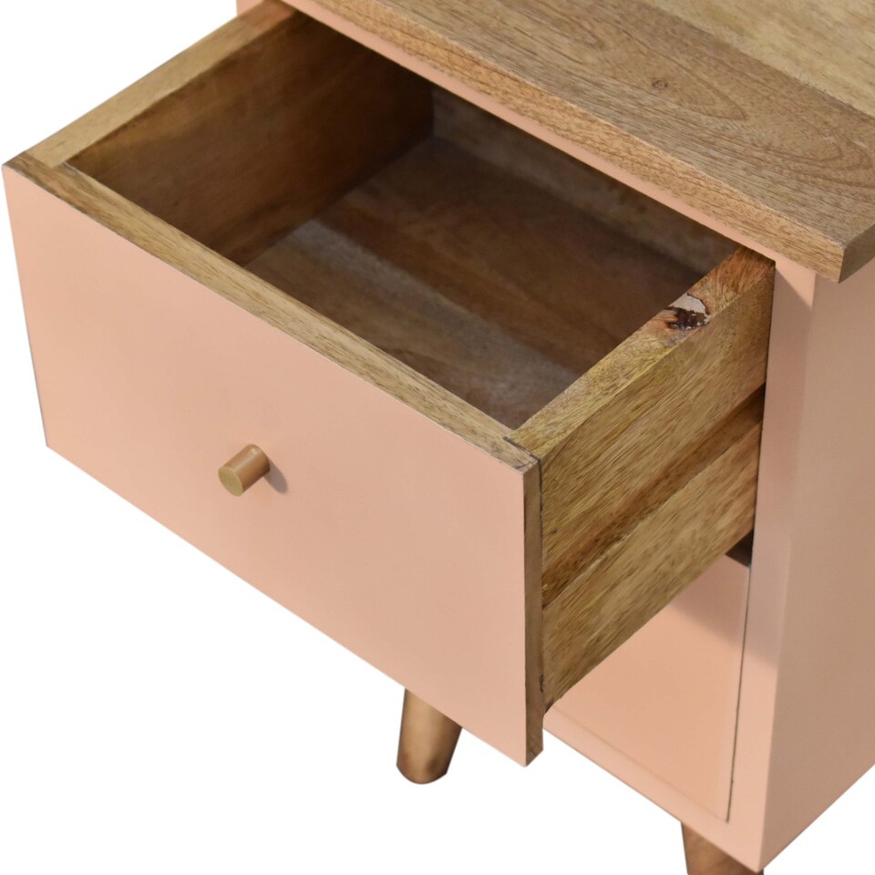 image 1 of Blush Pink Hand Painted Bedside