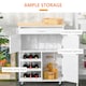 image 3 of HOMCOM Modern Kitchen Trolley, Rolling Island Storage Cart with Drawer, 9-bottle Wine Rack, Door Cabinets, Wooden Countertop, White