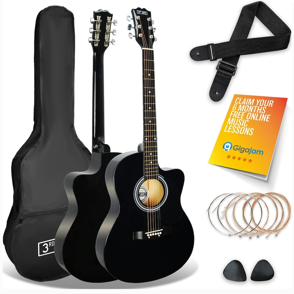 image 1 of 3rd Avenue Full Size Cutaway Acoustic Guitar Pack Blue