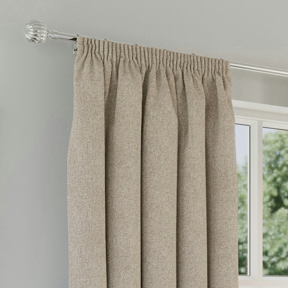 image 1 of Dallas Natural Blackout Curtains 90 x 108 inch (229 x 274 cm) Pencil Pleat 100% Blackout Thermal Noise Reducing Curtains for Bedroom and Living Room