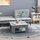 image 2 of HOMCOM 2 Tier Coffee Table Accent End Console Table Bottom Shelf Grey