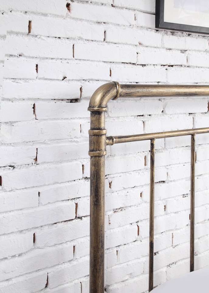 image 1 of 5ft King Size Retro bed frame, bronze,metal pipe,tube design.Rustic,scaffold style. Industrial | Bronze | Antique Bronze | King