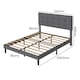 image 2 of Levede Bed Frame Upholstered Linen Headboard Tufted Wooden Slat King Size Grey | Grey | King | King