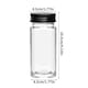 image 3 of Living and Home 24Pcs Glass Spice Jars with Metal Lids | Black