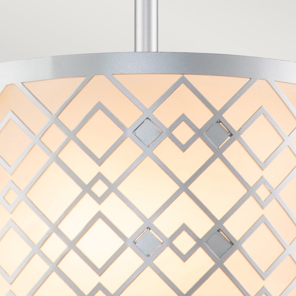 image 1 of Ziggy Cylindrical Pendant Ceiling Light, Lacquered Silver